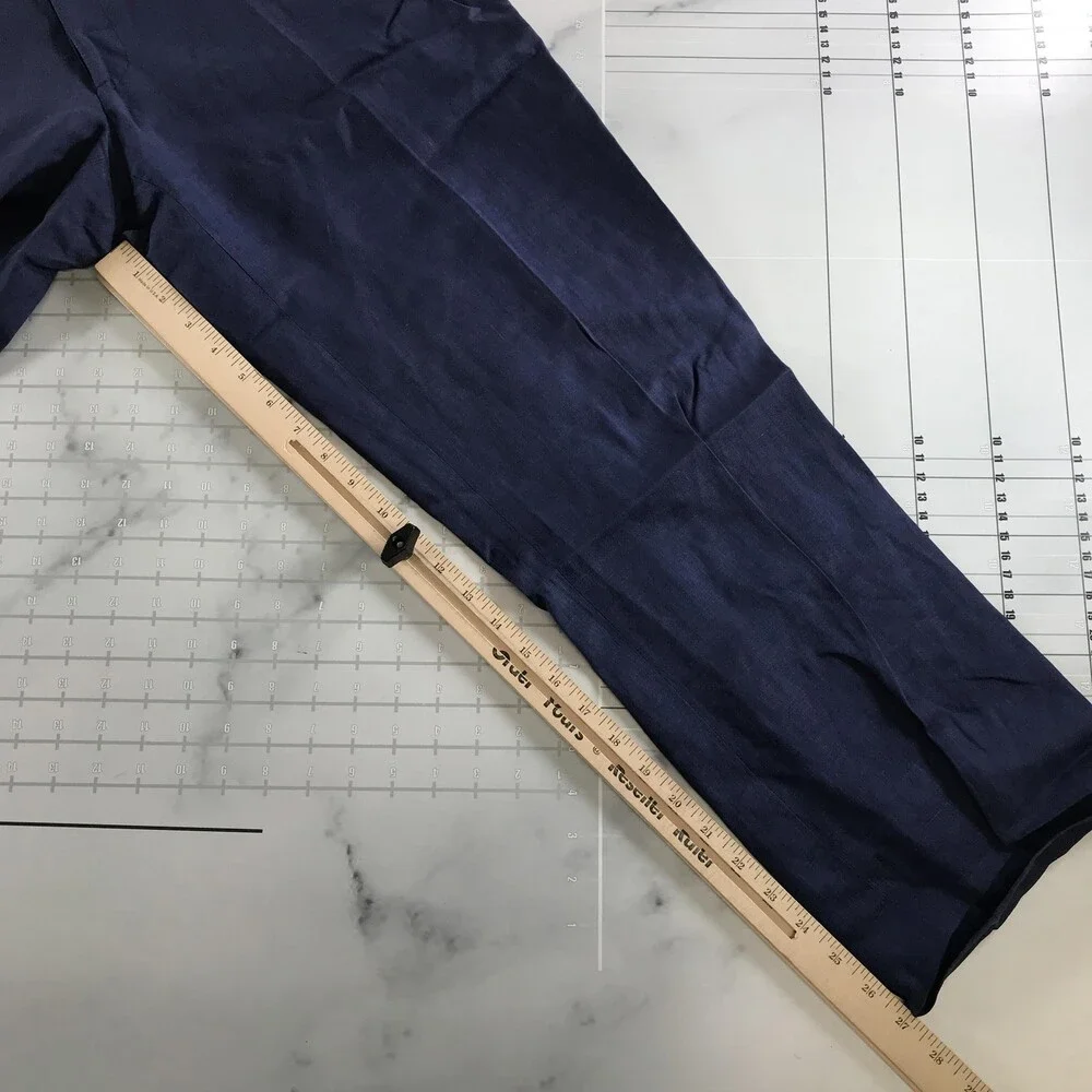 Fioravanti Linen Dress Pants Mens 36x27 Blue Flat Front Straight Leg Lightweight
